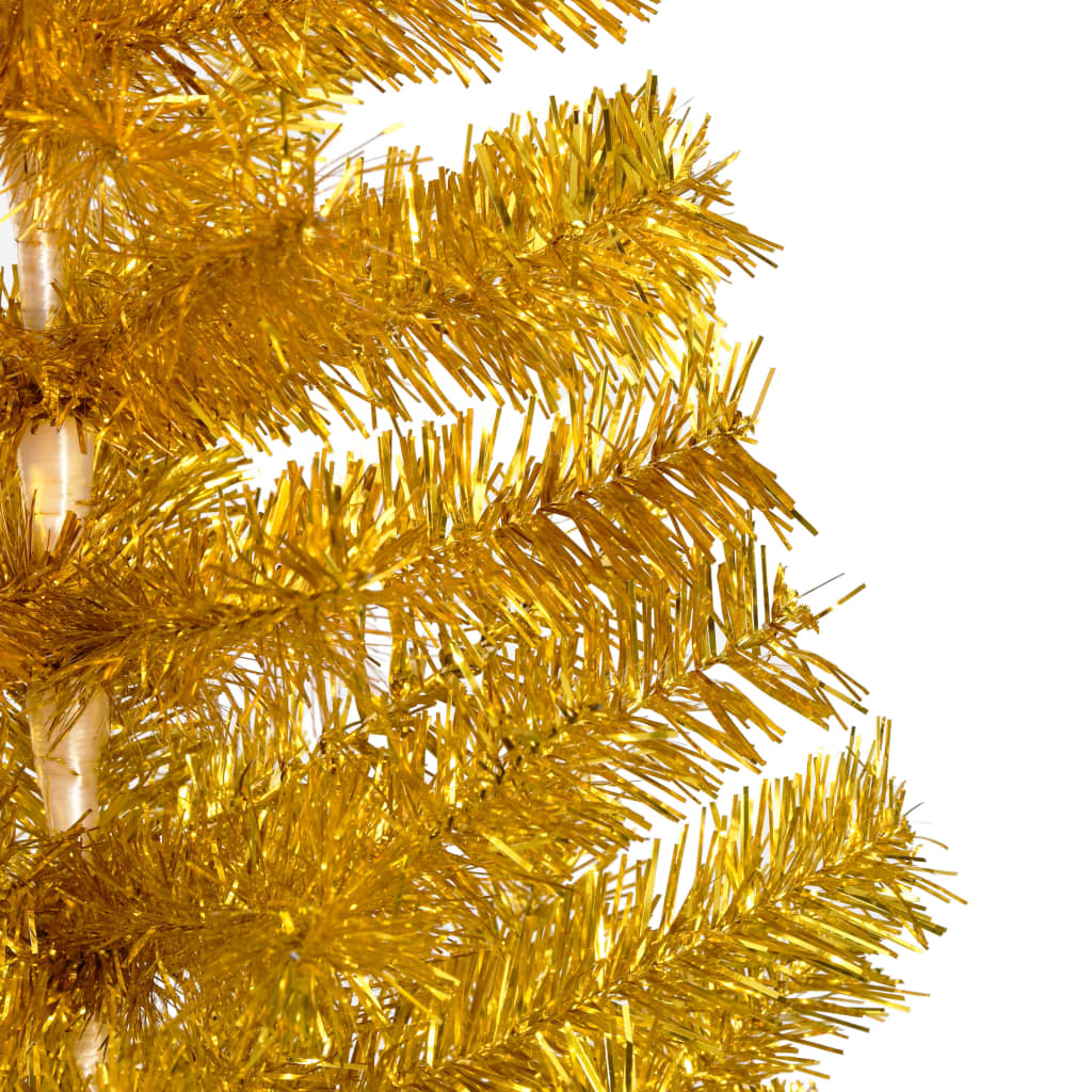 vidaXL Arbre de Noël artificiel pré-éclairé et boules doré 180 cm PET