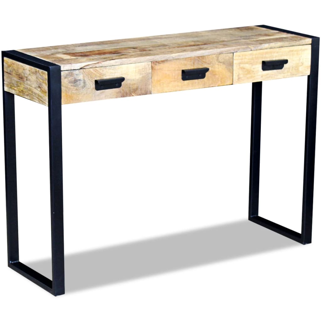 vidaXL Bois de Manguier Massif Table Console Table dAppoint Table Auxiliaire 