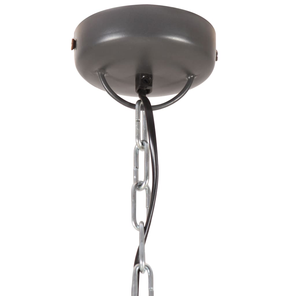 vidaXL Lampe suspendue industrielle Gris Rond 51 cm E27 Manguier