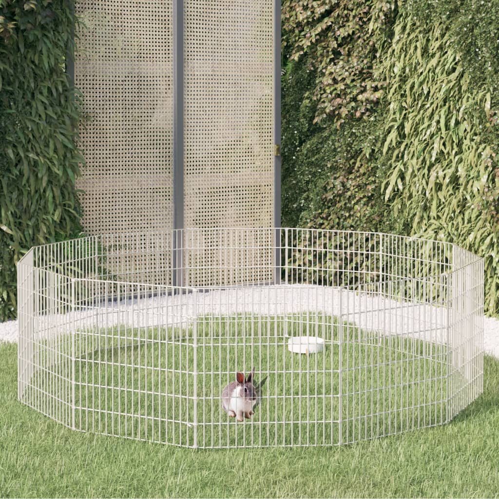 vidaXL Cage à lapin 12 panneaux 54x60 cm Fer galvanisé