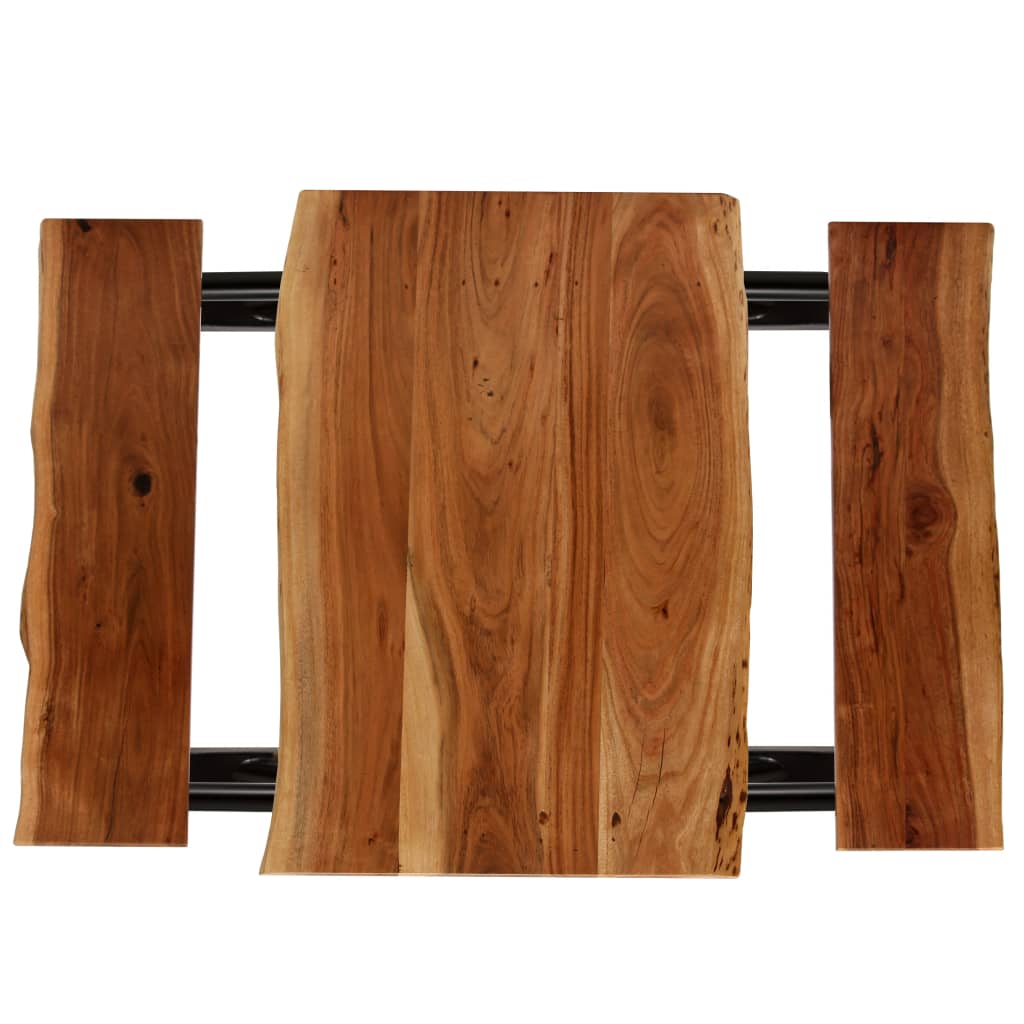 vidaXL Table de bar avec bancs Bois massif d'acacia 80 x 50 x 107 cm