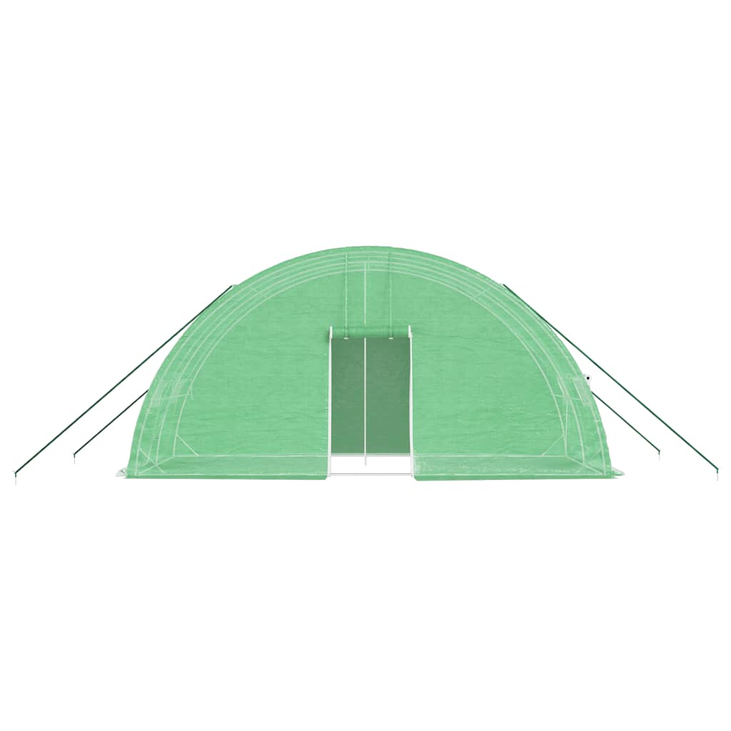 vidaXL Serre avec cadre en acier vert 12 m² 6x2x2,85 m