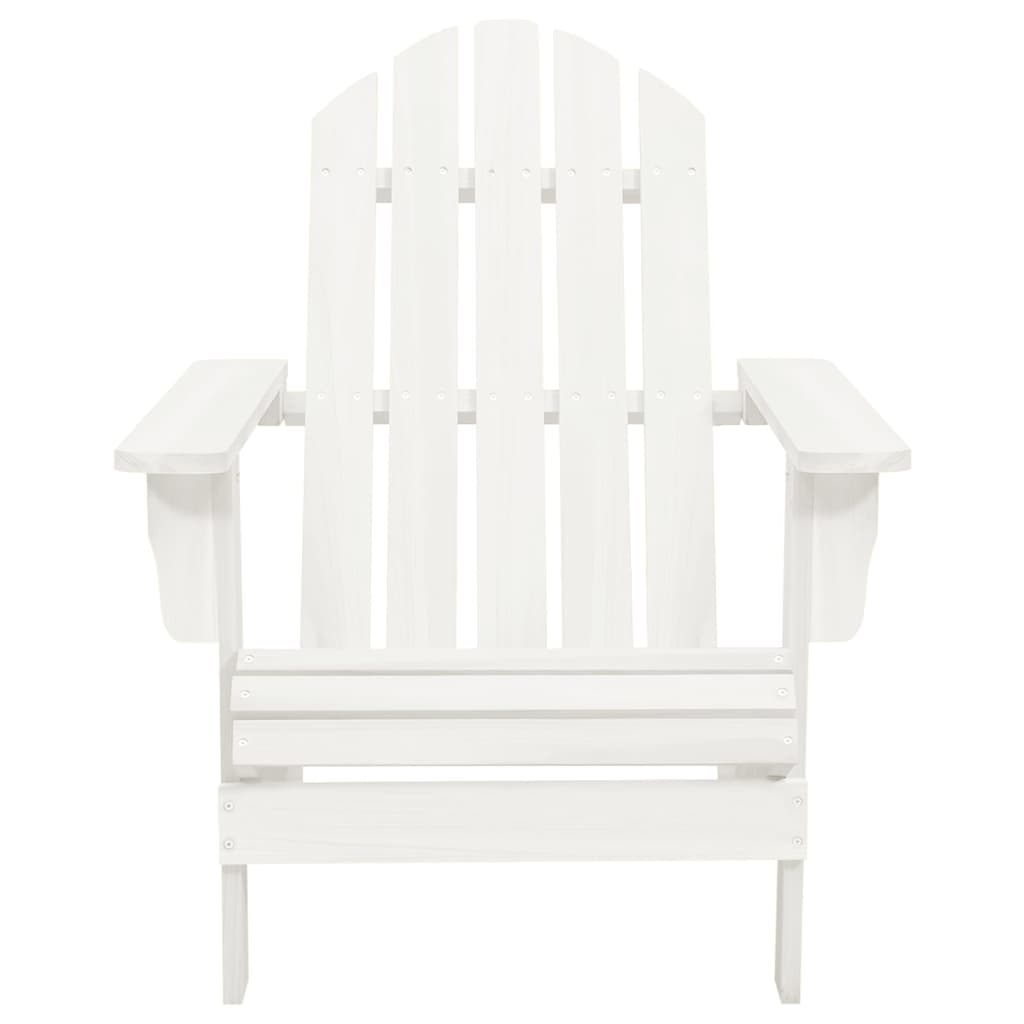 vidaXL Chaise de jardin Adirondack avec pouf et table Sapin Blanc