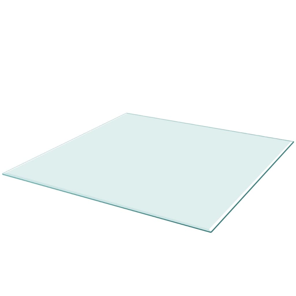 vidaXL Dessus de table carré en verre trempé 800 x 800 mm