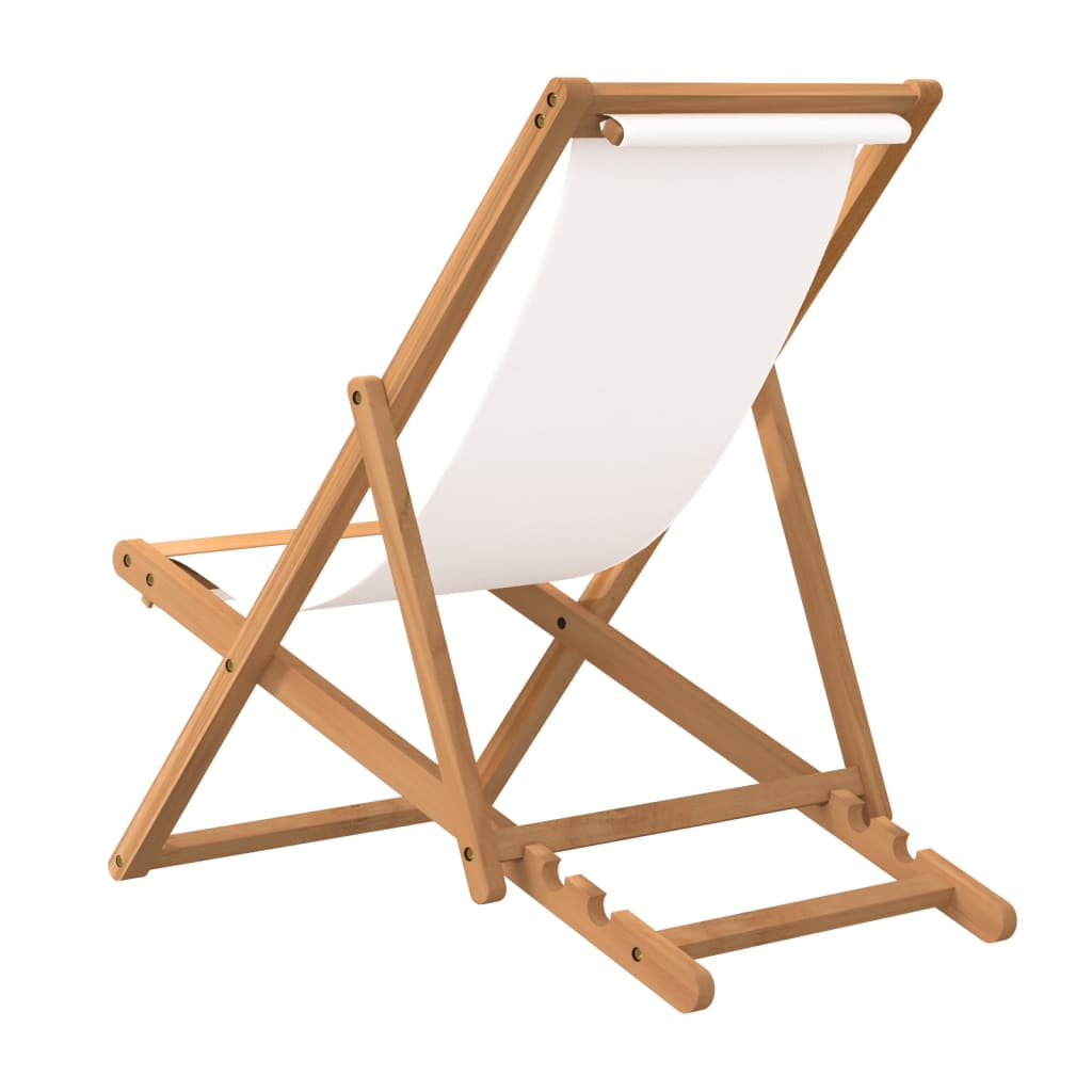 vidaXL Chaise de terrasse Teck 56 x 105 x 96 cm Couleur crème
