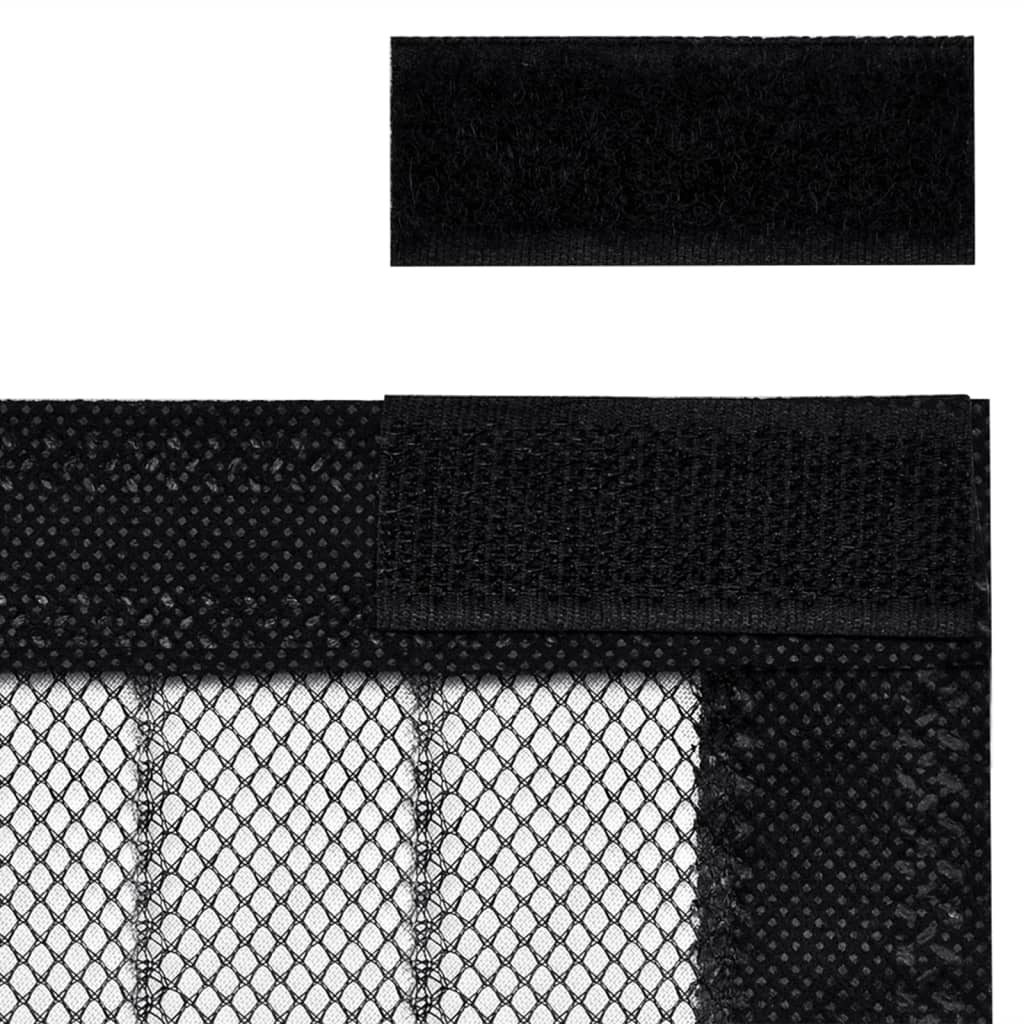 vidaXL Rideaux de porte anti-insectes 2 pcs et aimants noir 230x160 cm