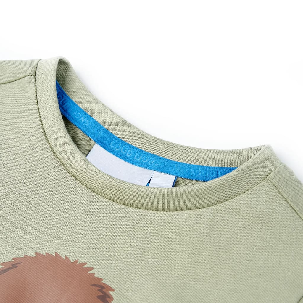 T-shirt pour enfants avec manches courtes kaki clair 92