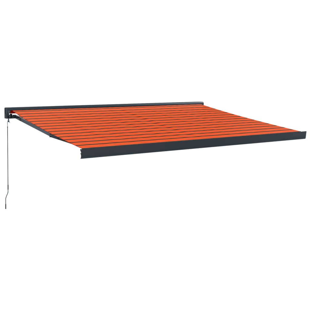 vidaXL Auvent rétractable orange et marron 4x3 m tissu et aluminium