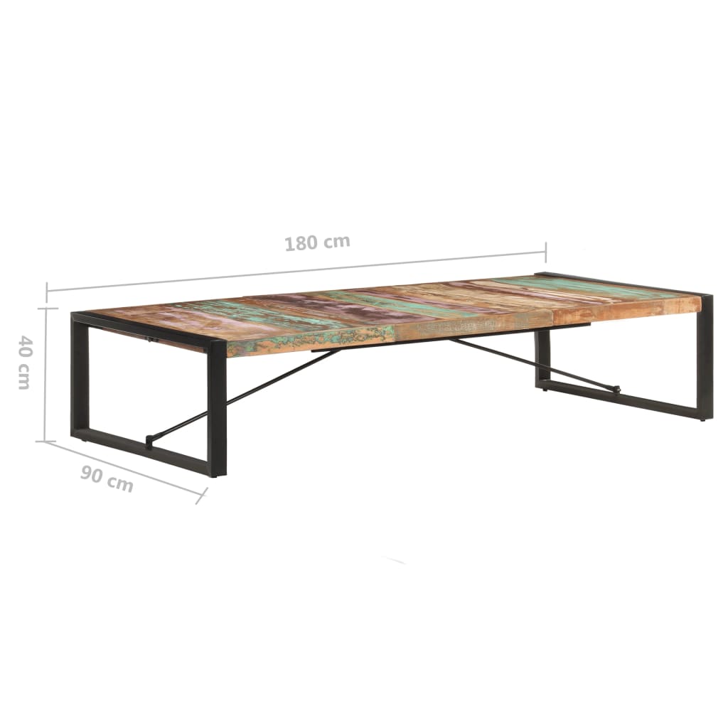 vidaXL Table basse 180x90x40 cm Bois de récupération massif