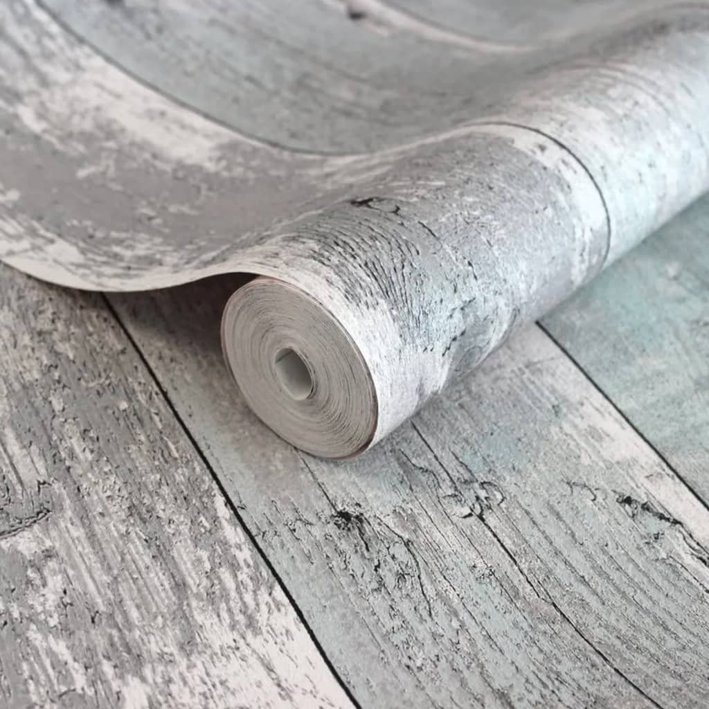 Noordwand Papier peint Topchic Wooden Planks Gris et bleu