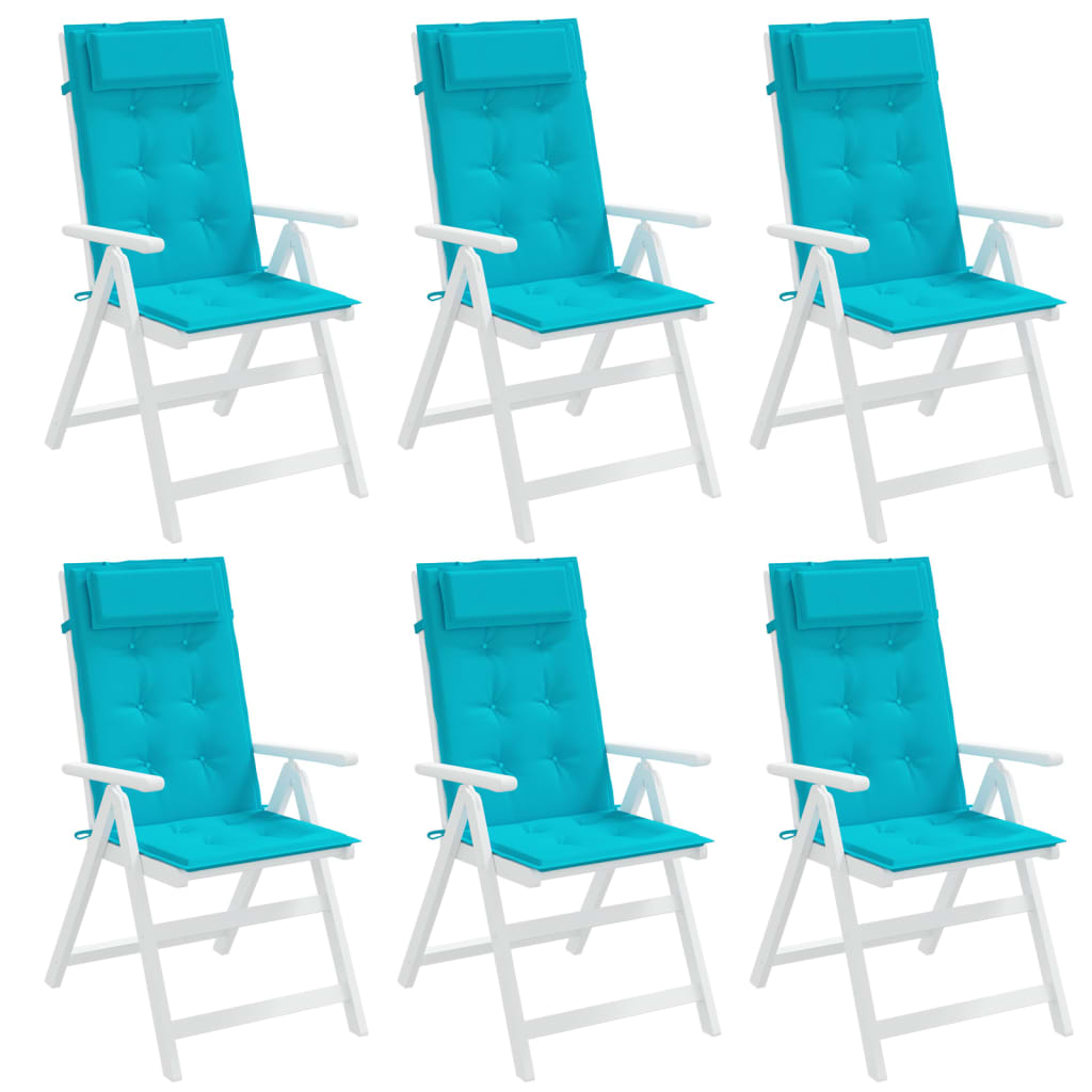 vidaXL Coussins de chaise à dossier haut lot de 6 turquoise
