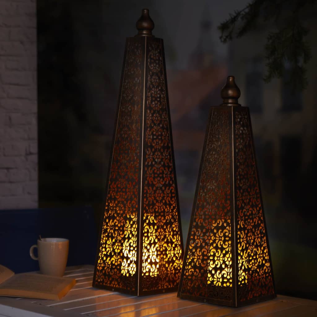 Luxform Lighting Lampe à LED sur piles Pyramid 60 cm Cuivre