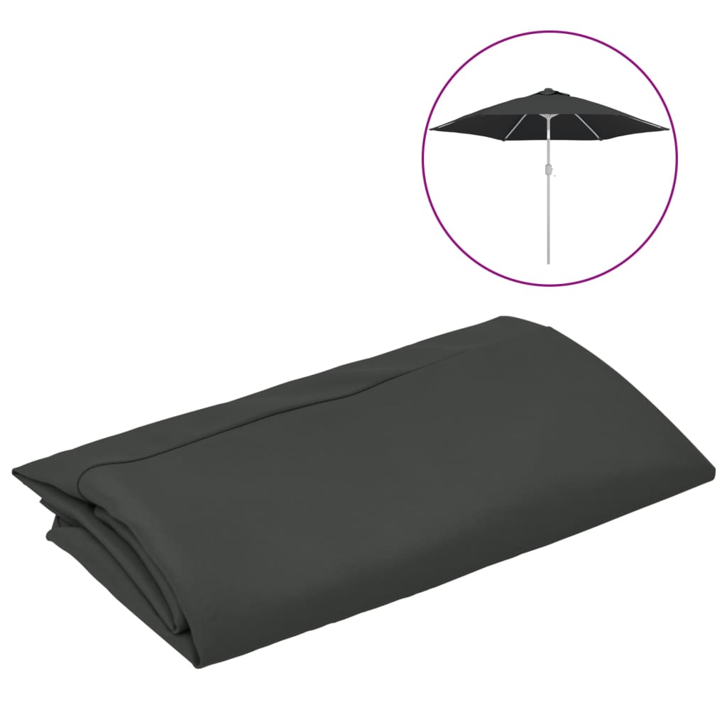 vidaXL Tissu de remplacement pour parasol d'extérieur Anthracite 300cm