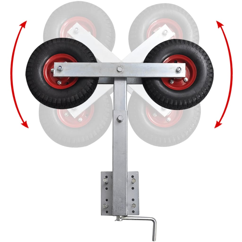Supports à Double Roue Inclinables Pour Remorque Bateau - Lot De 2, Réglables 59-84cm, Charge 500kg
