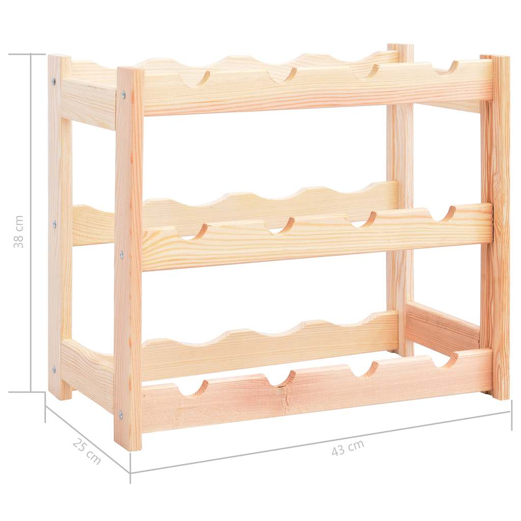 Casier à Bouteilles VidaXL 77 Bouteilles | Bois De Pin Noir | 72x25x166cm | Étagère à Vin