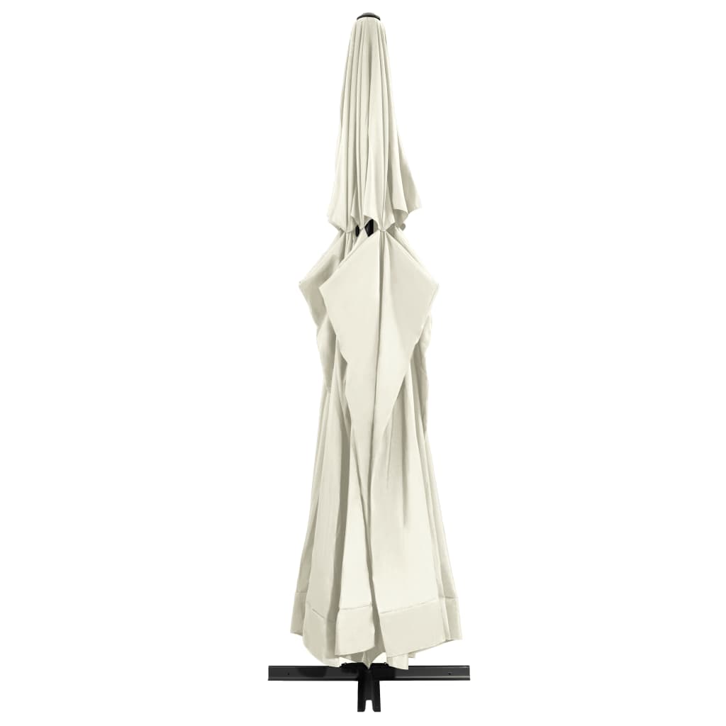 vidaXL Parasol d'extérieur avec mât en aluminium 600 cm Blanc sable