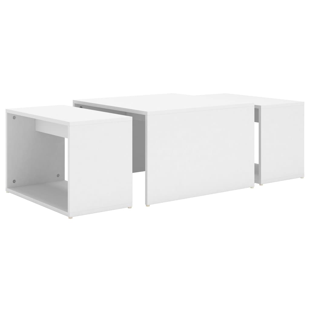 vidaXL Tables basses gigognes 3 pcs Blanc 60x60x38 cm Aggloméré