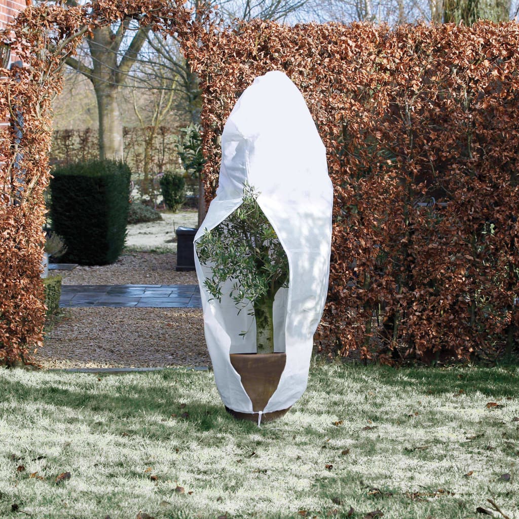 Nature Couverture d'hiver avec fermeture 70 g/m² Blanc 1,5x1,5x2 m