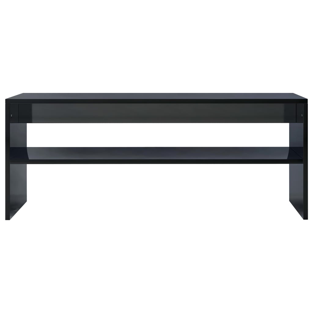 vidaXL Table basse Noir brillant 100 x 40 x 40 cm Aggloméré