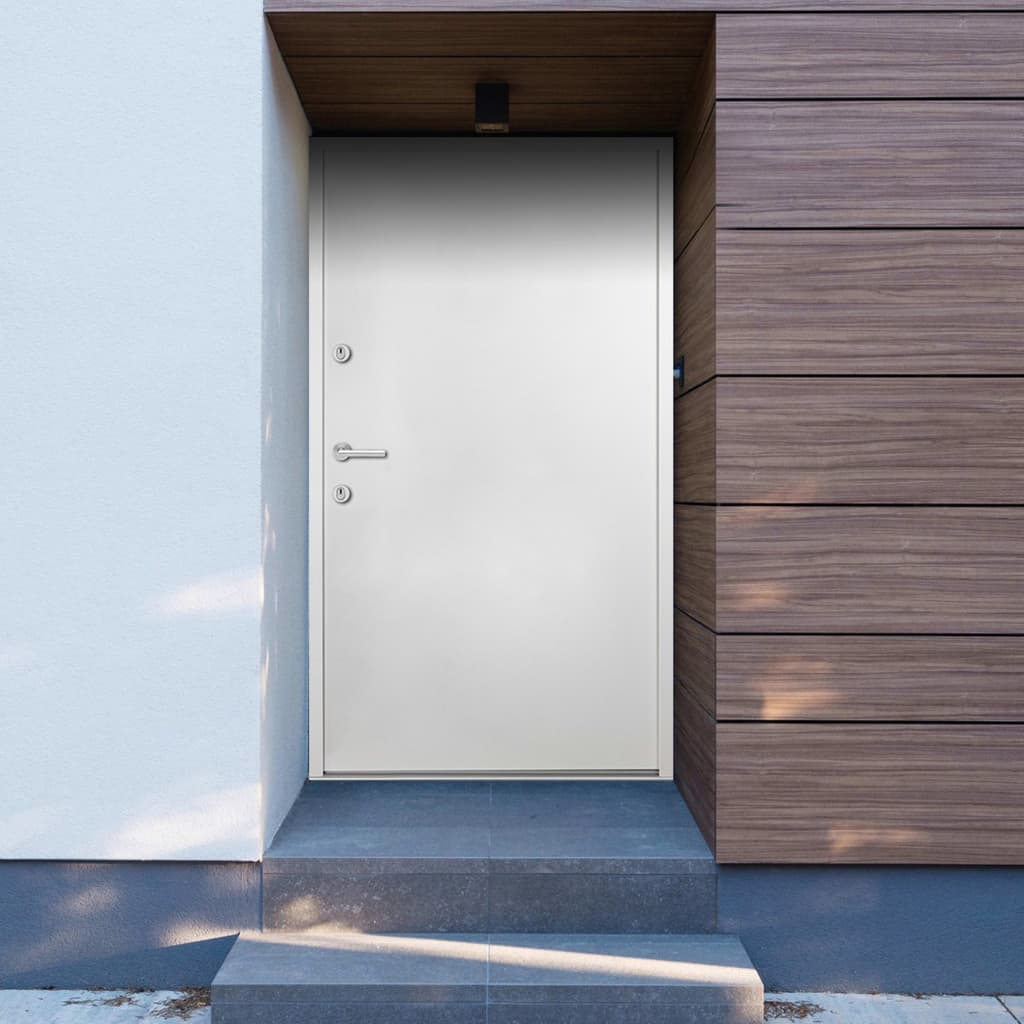 vidaXL Porte d'entrée Aluminium Blanc 100x200 cm