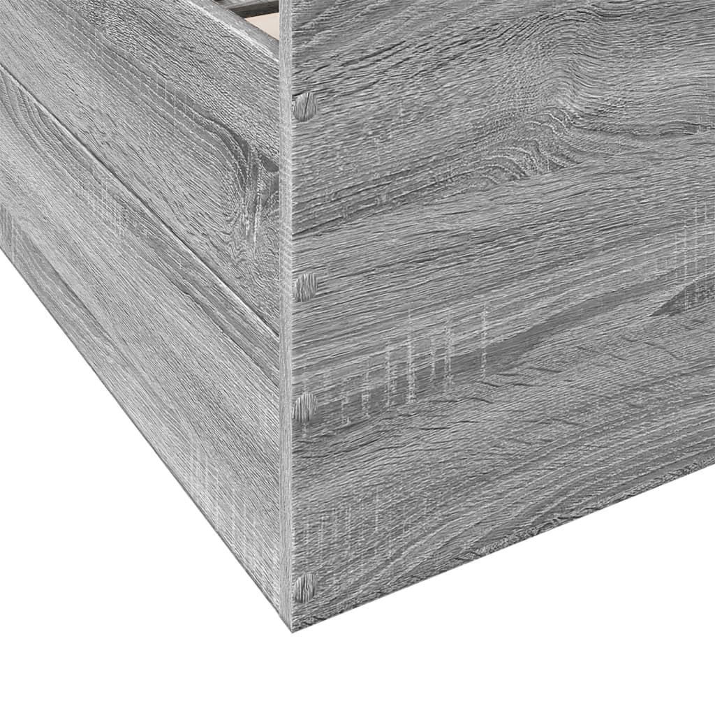 vidaXL Cadre de lit et tiroirs sonoma gris 120x190 cm bois ingénierie