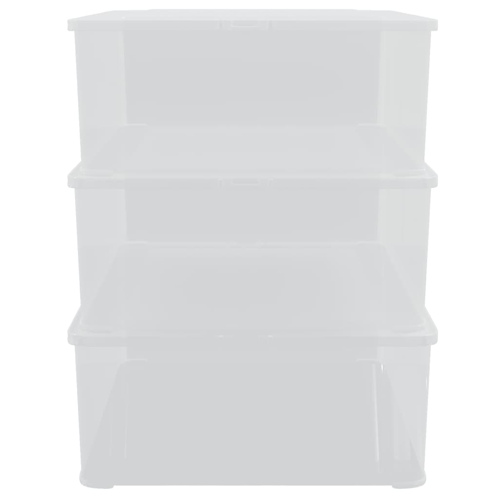 vidaXL Boîtes de rangement en plastique 3 pcs 25 L empilables