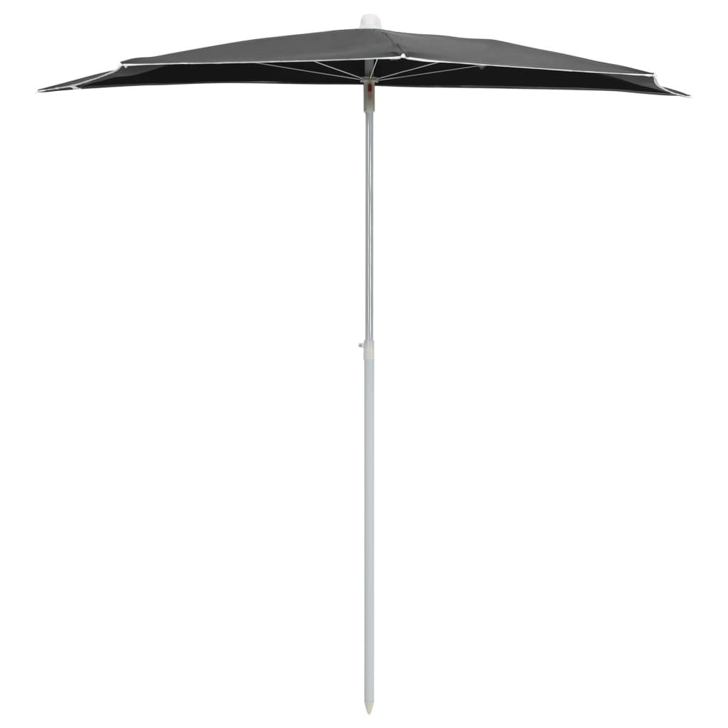 vidaXL Demi-parasol de jardin avec mât 180x90 cm Anthracite