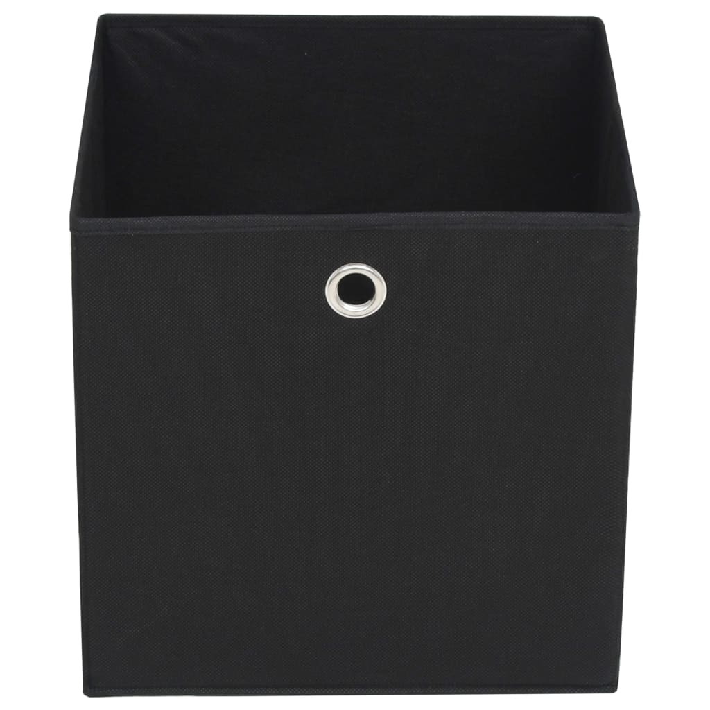 vidaXL Boîte de rangement 10 pcs Tissu non-tissé 32x32x32 cm Noir