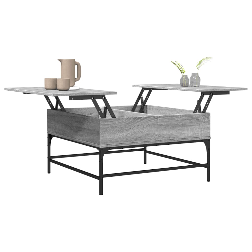 vidaXL Table basse sonoma gris 80x80x45 cm bois d'ingénierie et métal