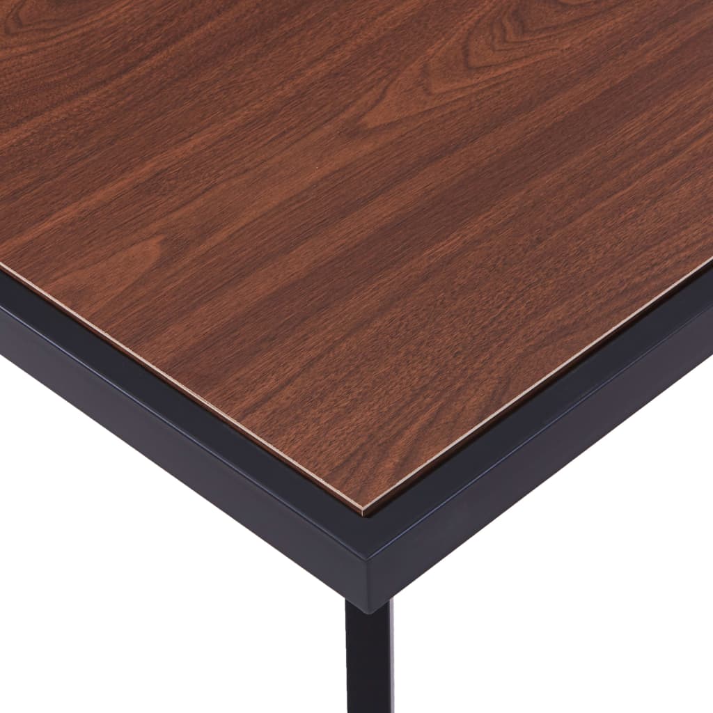 vidaXL Table de salle à manger bois foncé et noir 200x100x75 cm MDF