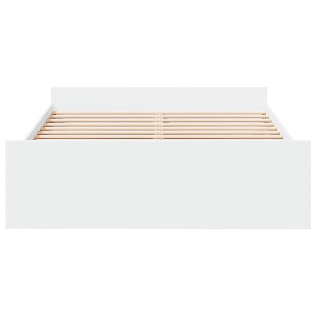 vidaXL Cadre de lit avec tiroirs blanc 140x190cm bois d'ingénierie