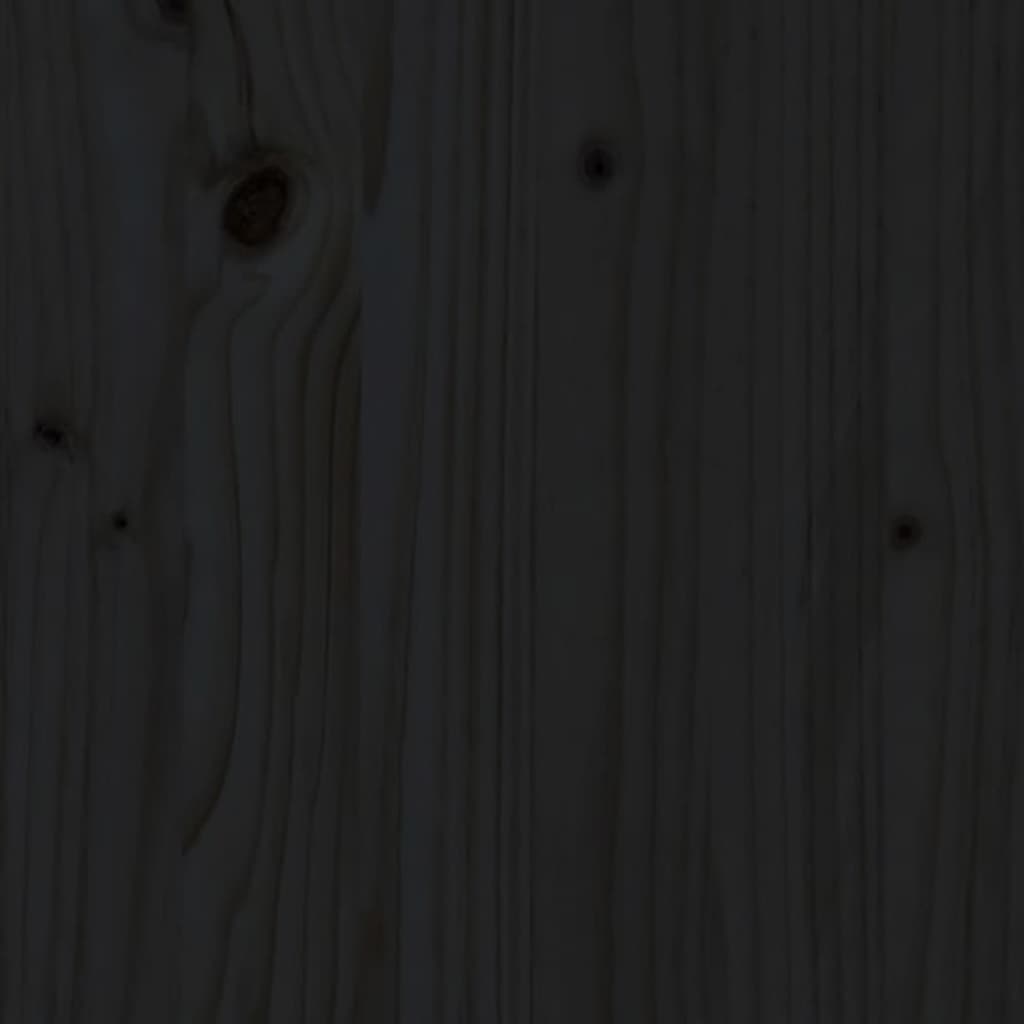 vidaXL Cadre de lit Noir Bois de pin massif 180x200 cm Super King