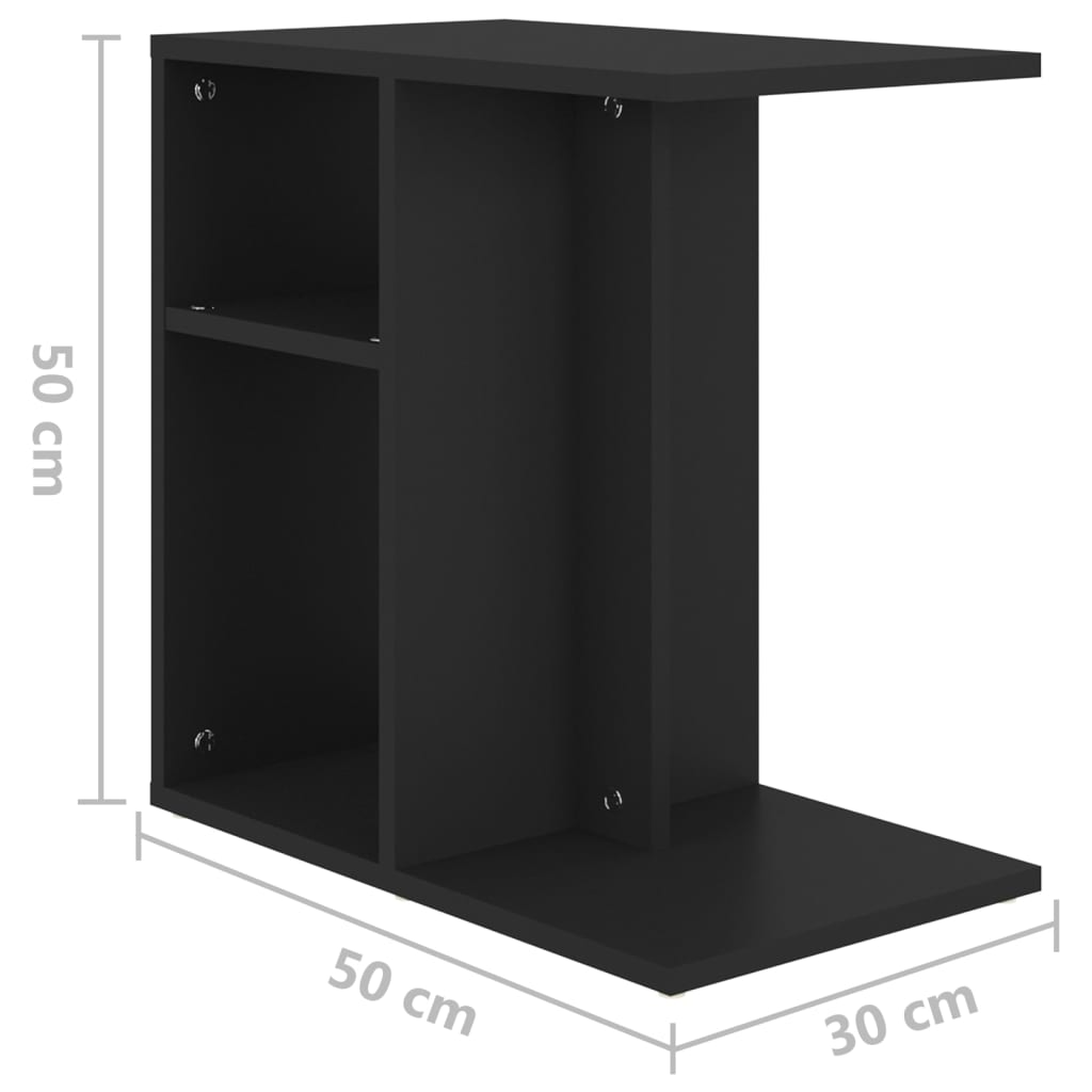 vidaXL Table d'appoint Noir 50x30x50 cm Aggloméré