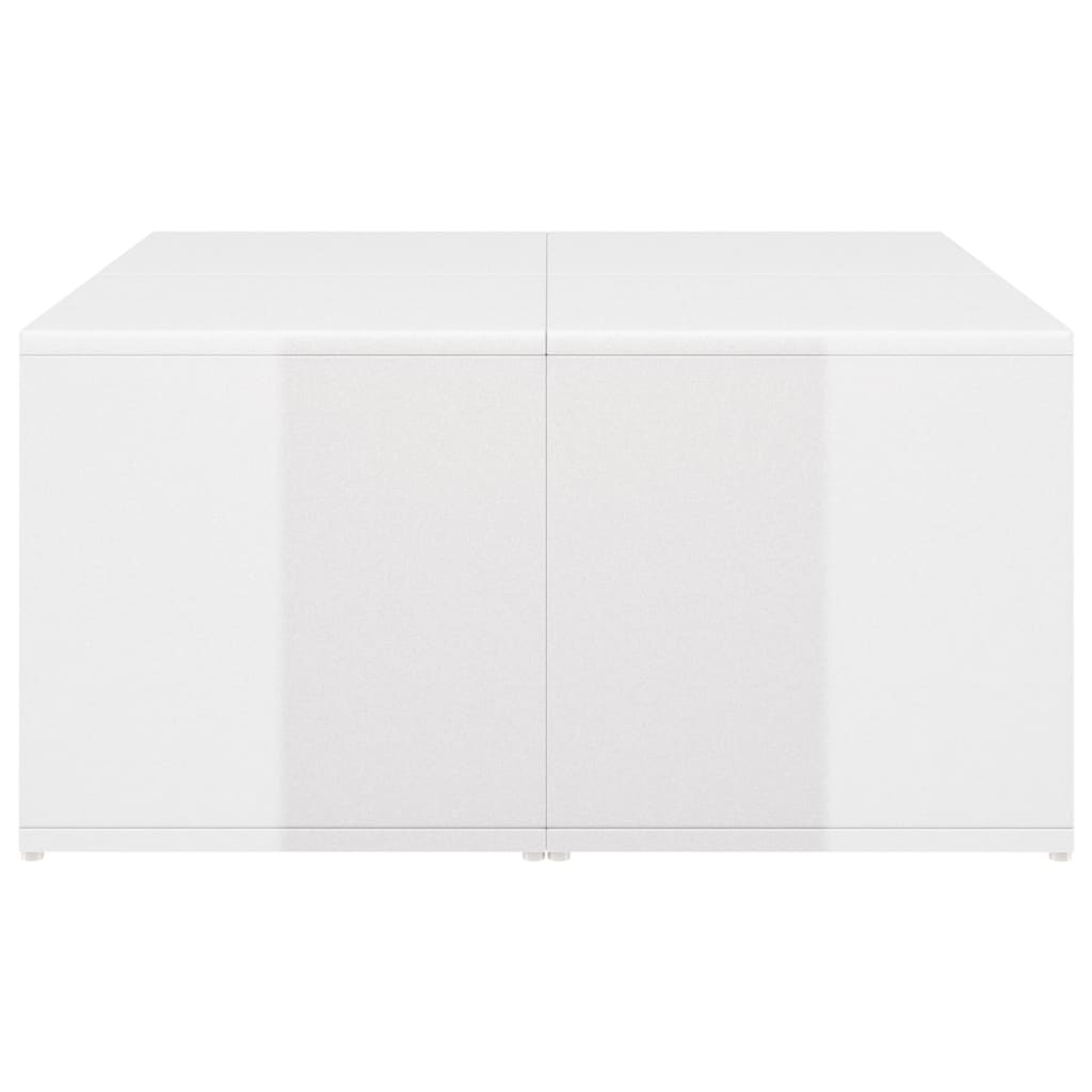 vidaXL Tables basses 4 pcs Blanc brillant 33x33x33 cm Aggloméré