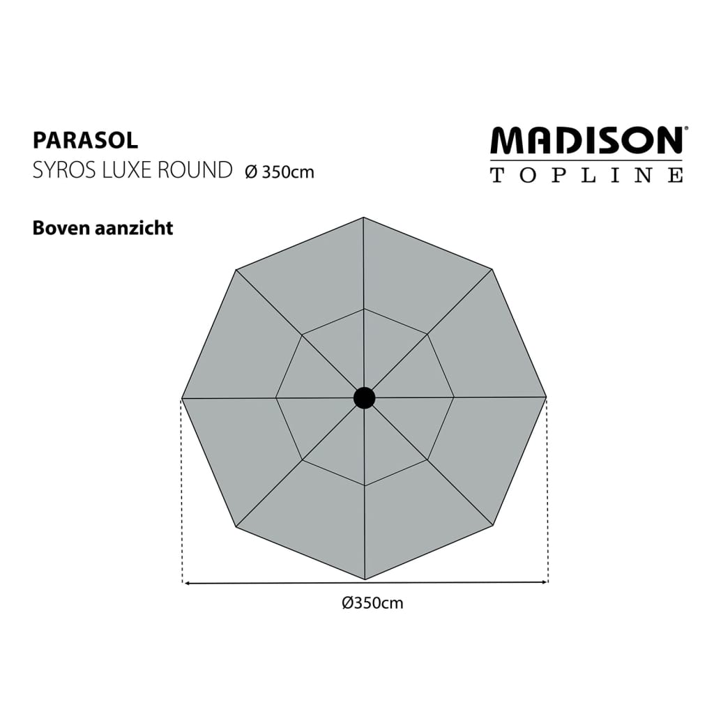 Madison Parasol Syros Luxe 350 cm Rond Taupe