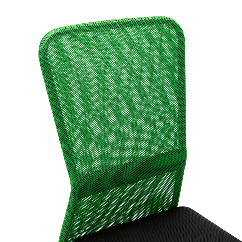 vidaXL Chaise de bureau Noir et vert 44x52x100 cm Tissu en maille
