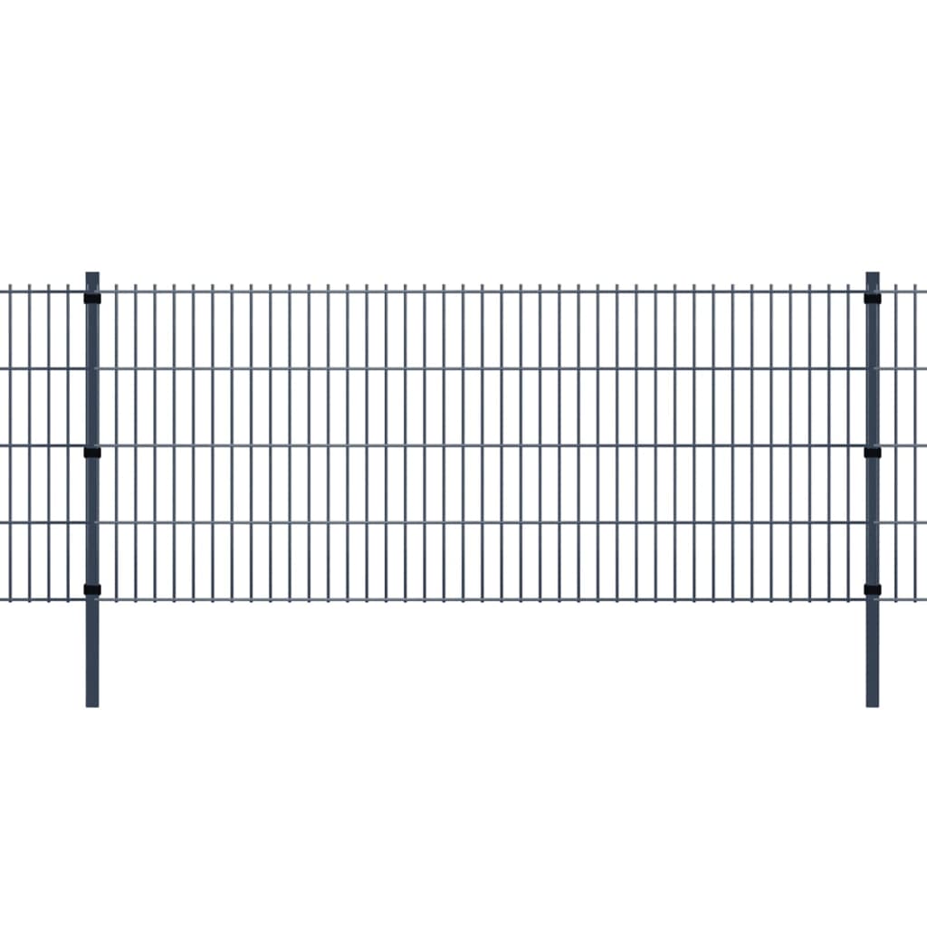 vidaXL Poteaux de clôture 10 pcs gris 150 cm acier galvanisé