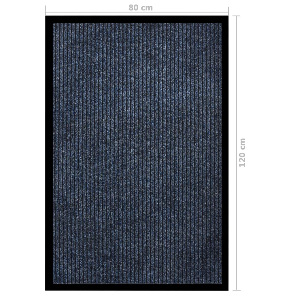 vidaXL Paillasson rayé Bleu 80x120 cm