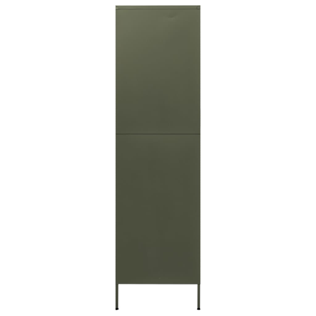 vidaXL Garde-robe Vert olive 90x50x180 cm Acier