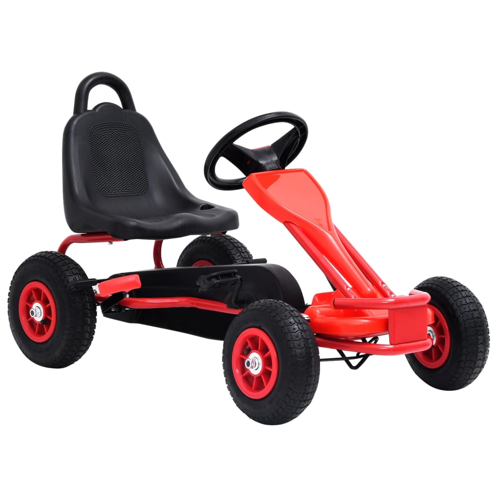 vidaXL Kart à pédales avec pneus Rouge