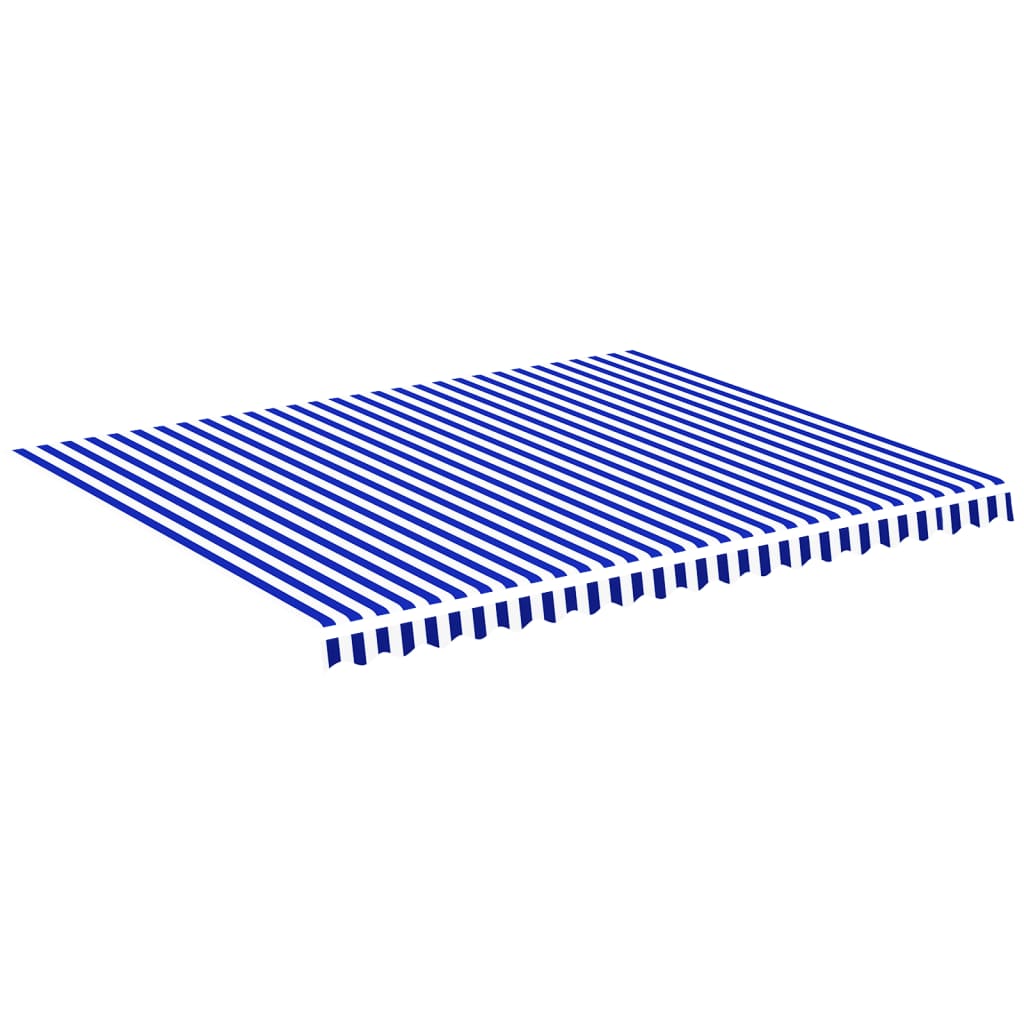 vidaXL Tissu de remplacement pour auvent Bleu et blanc 4,5x3,5 m