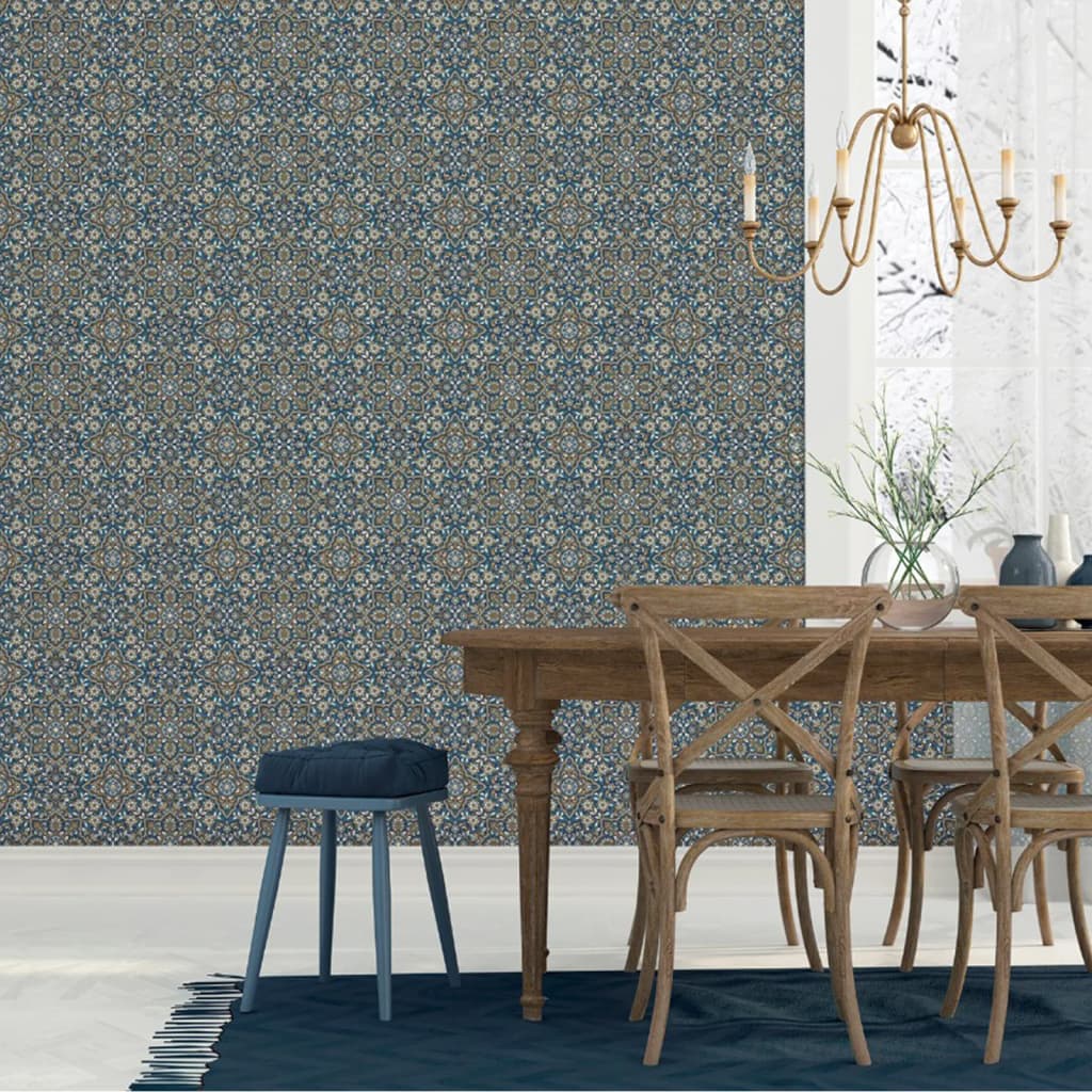 Noordwand Papier peint Homestyle Portugese Tiles marron et bleu
