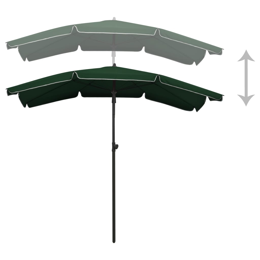 vidaXL Parasol de jardin avec mât 200x130 cm Vert