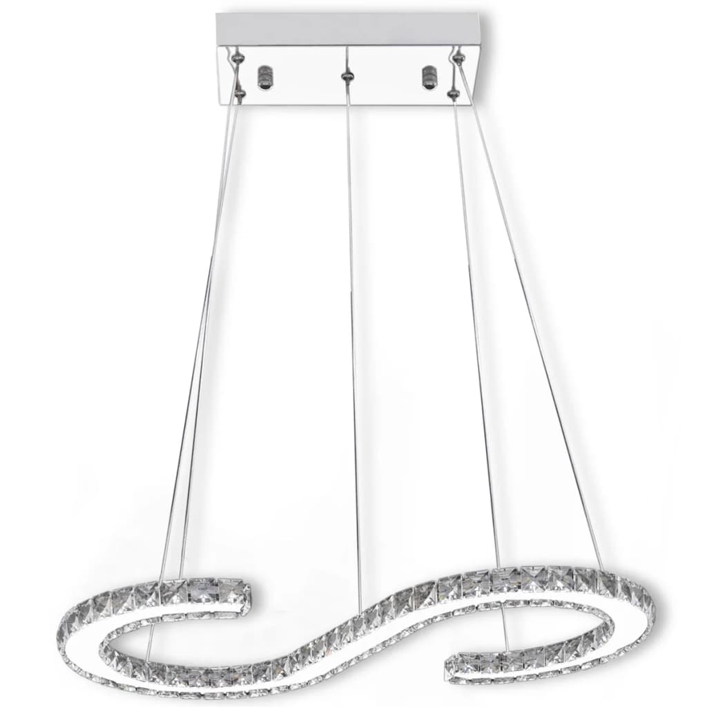 Lampe en crystal suspendu à LED en forme de S 22 W