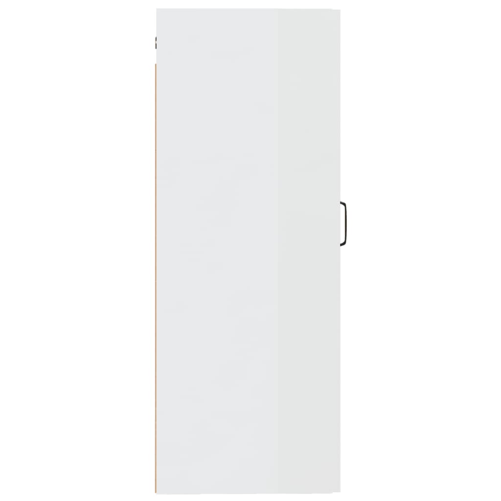vidaXL Armoire suspendue Blanc brillant 35x34x90 cm Bois d'ingénierie