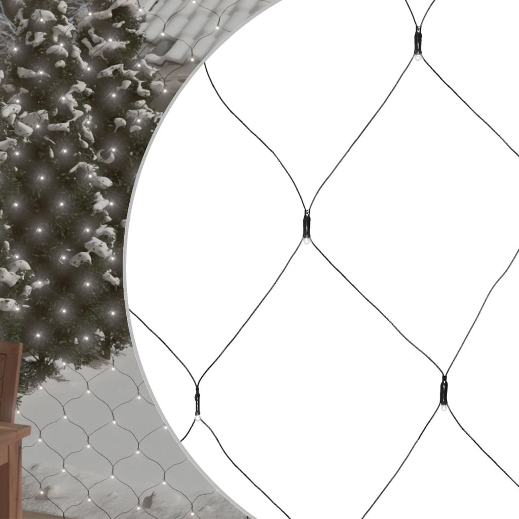 vidaXL Filet lumineux blanc froid de Noël 3x2 m 204 LED Int/extérieur