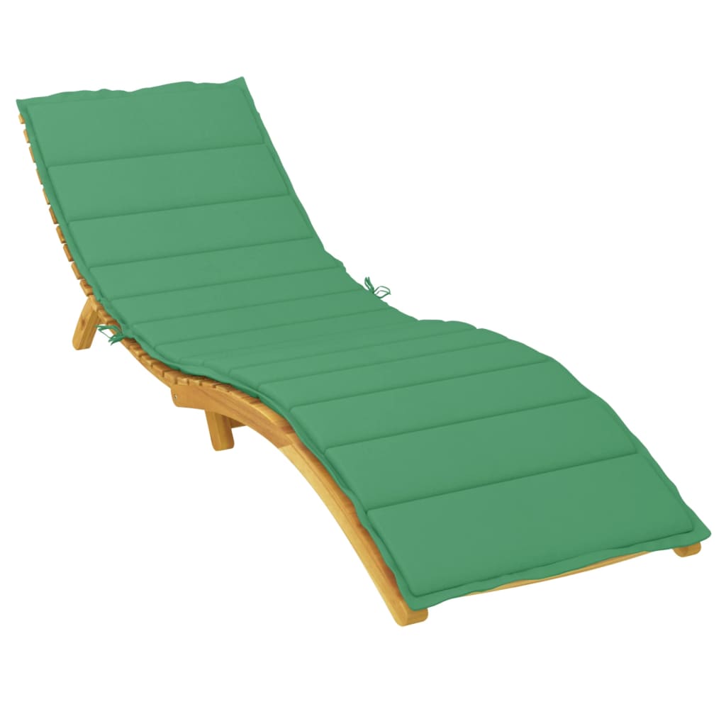 vidaXL Coussin de chaise longue vert 200x60x3 cm tissu oxford