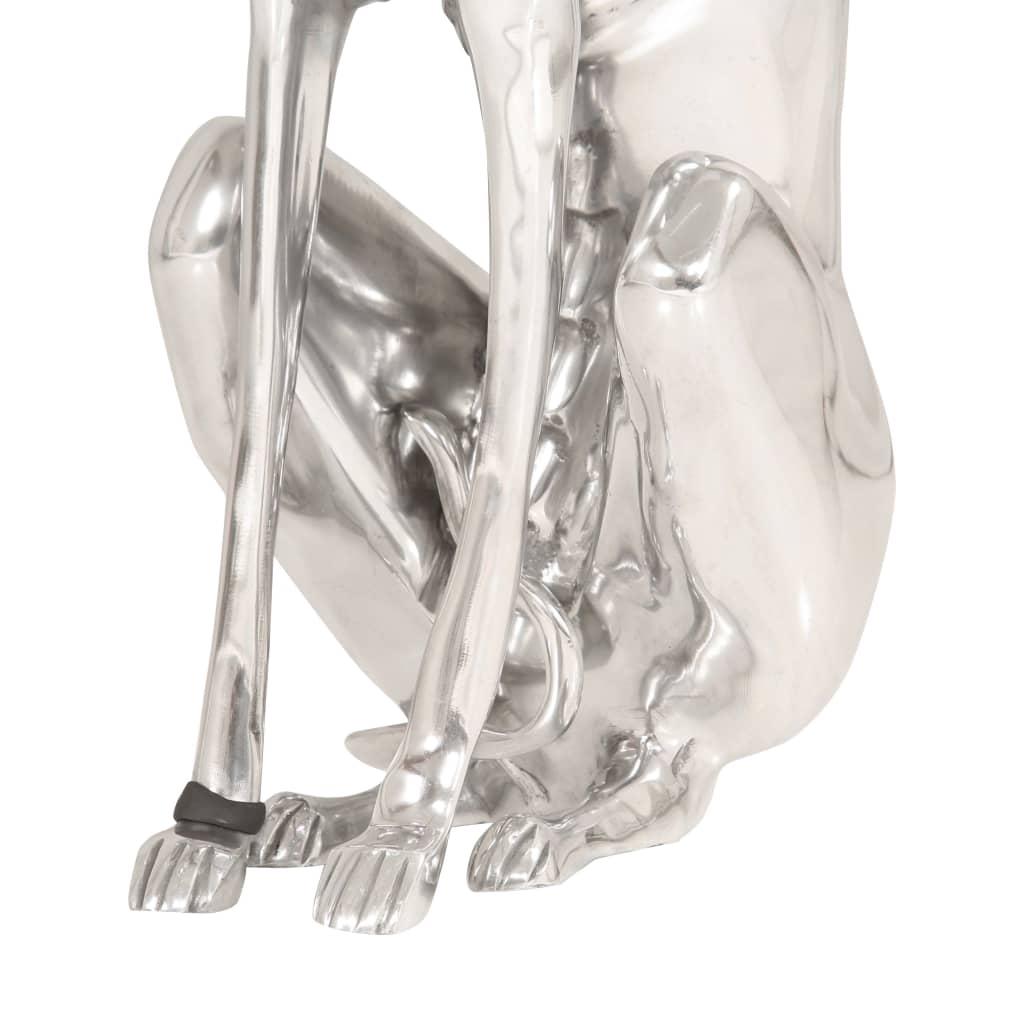 vidaXL Sculpture de chien de chasse Aluminium 25x17x67 cm Argenté