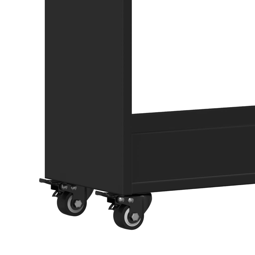 vidaXL Armoire avec roues noir 60x22x79 cm bois d'ingénierie