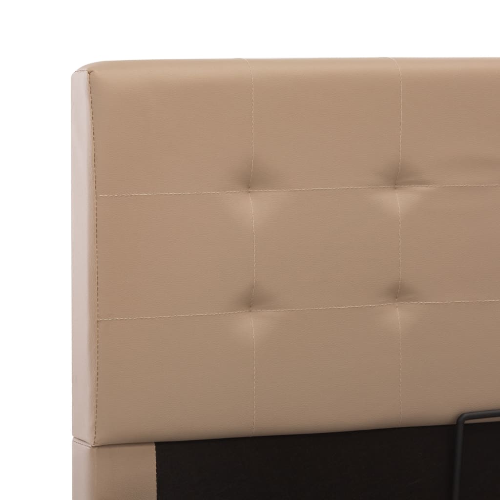 vidaXL Cadre de lit à rangement Cappuccino Similicuir 120x200 cm